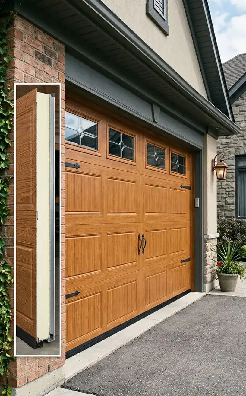New insulated garage door installed on a modern home in Murfreesboro, TN