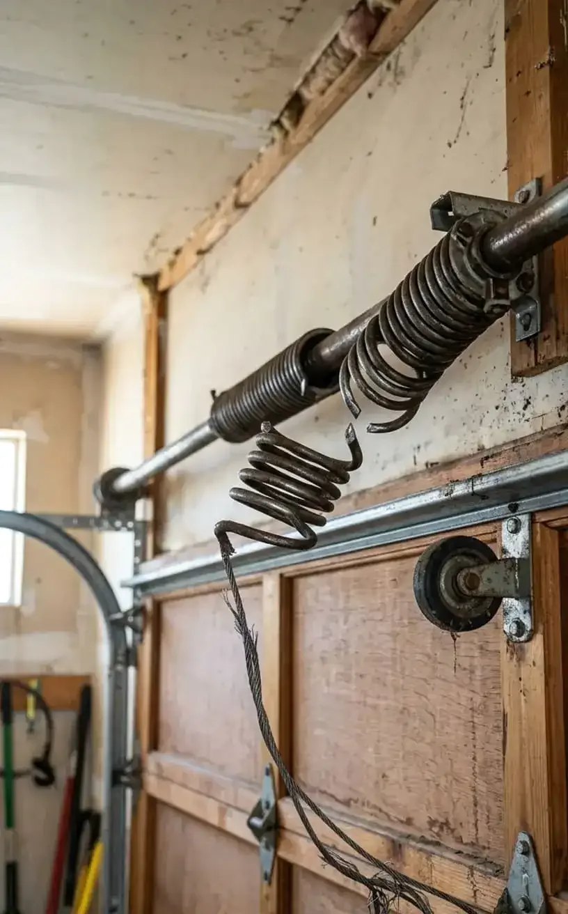 Broken garage door repair Murfreesboro, TN — garage door track and roller system