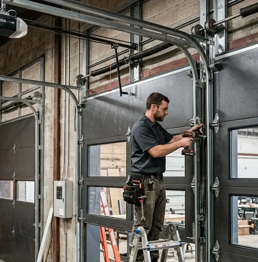 Commercial garage door installation Franklin, TN — commercial-grade door hardware