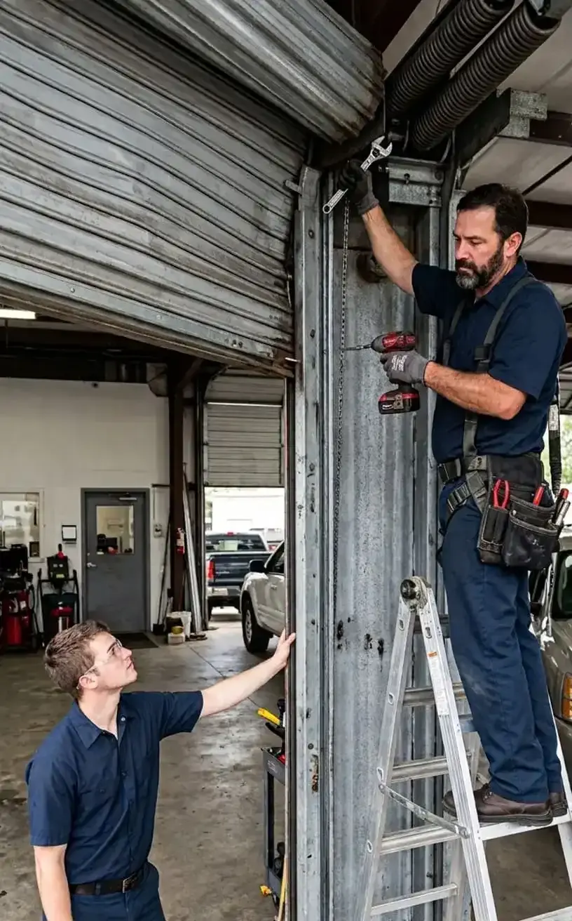 Commercial garage door repair Murfreesboro, TN — rolling steel warehouse door