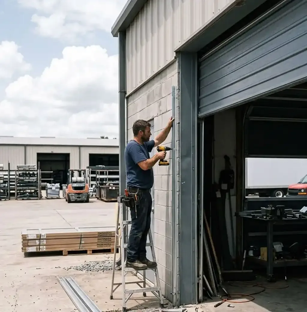Garage door installation Franklin, TN — older garage door showing signs of wear
