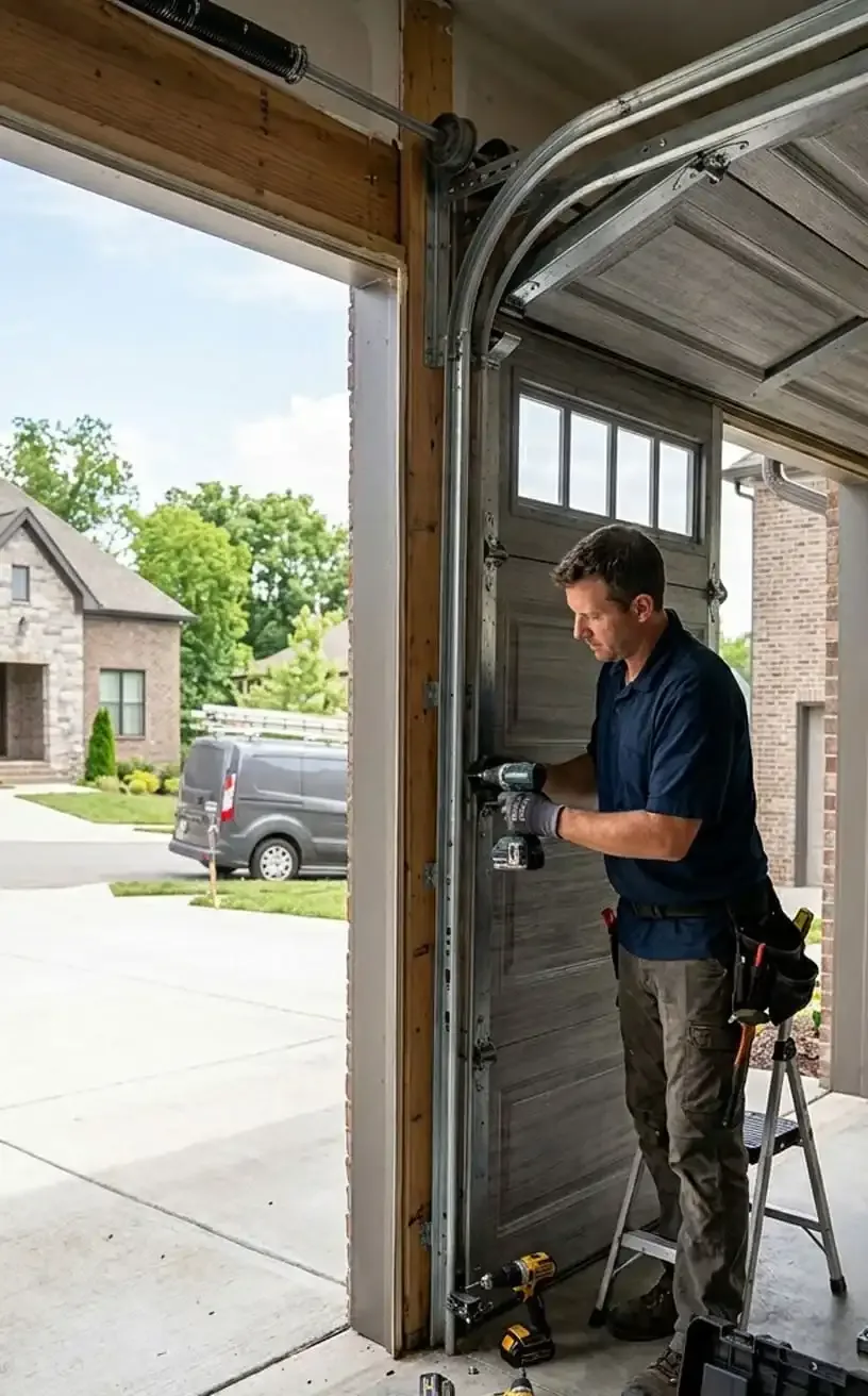 Garage door installation Nashville, TN — new garage door on a residential home