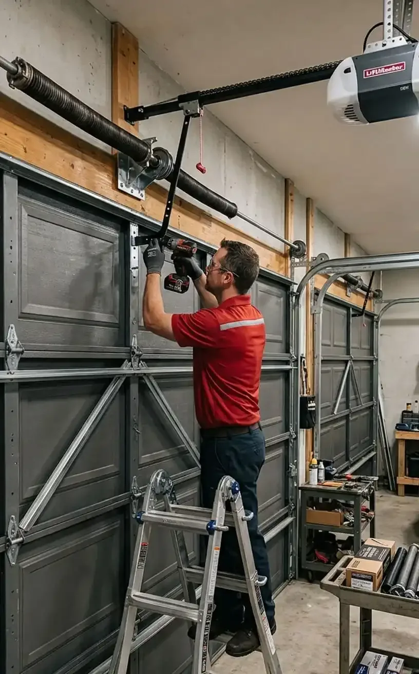 Garage door repair Brentwood, TN — multi-bay garage doors on a larger property